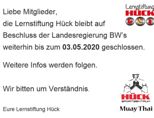 Das Bildungs- und Sportzentrum Hück bleibt bis zum 03.05.2020 geschlossen